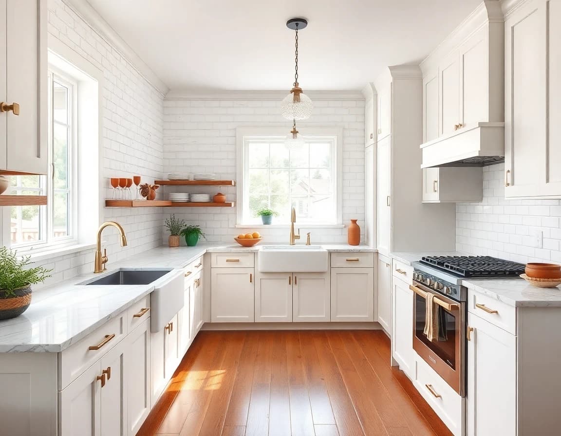 Kitchen after DecorAI transformation - farmhouse style with modern appliances
