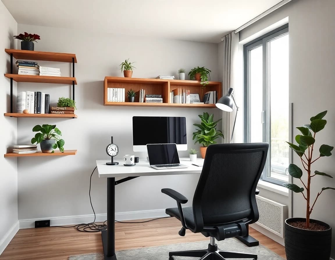 Home office after DecorAI transformation - modern productive workspace