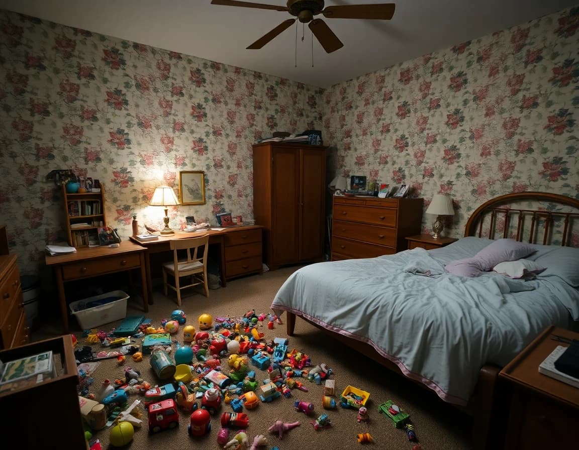 Kids room before DecorAI transformation - cluttered children's bedroom