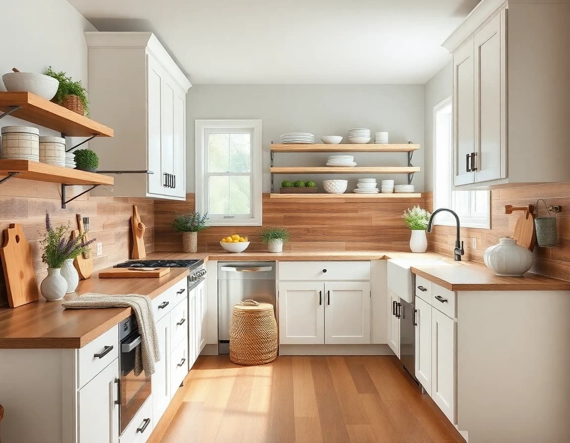 Farmhouse interior design style - example room transformation by DecorAI