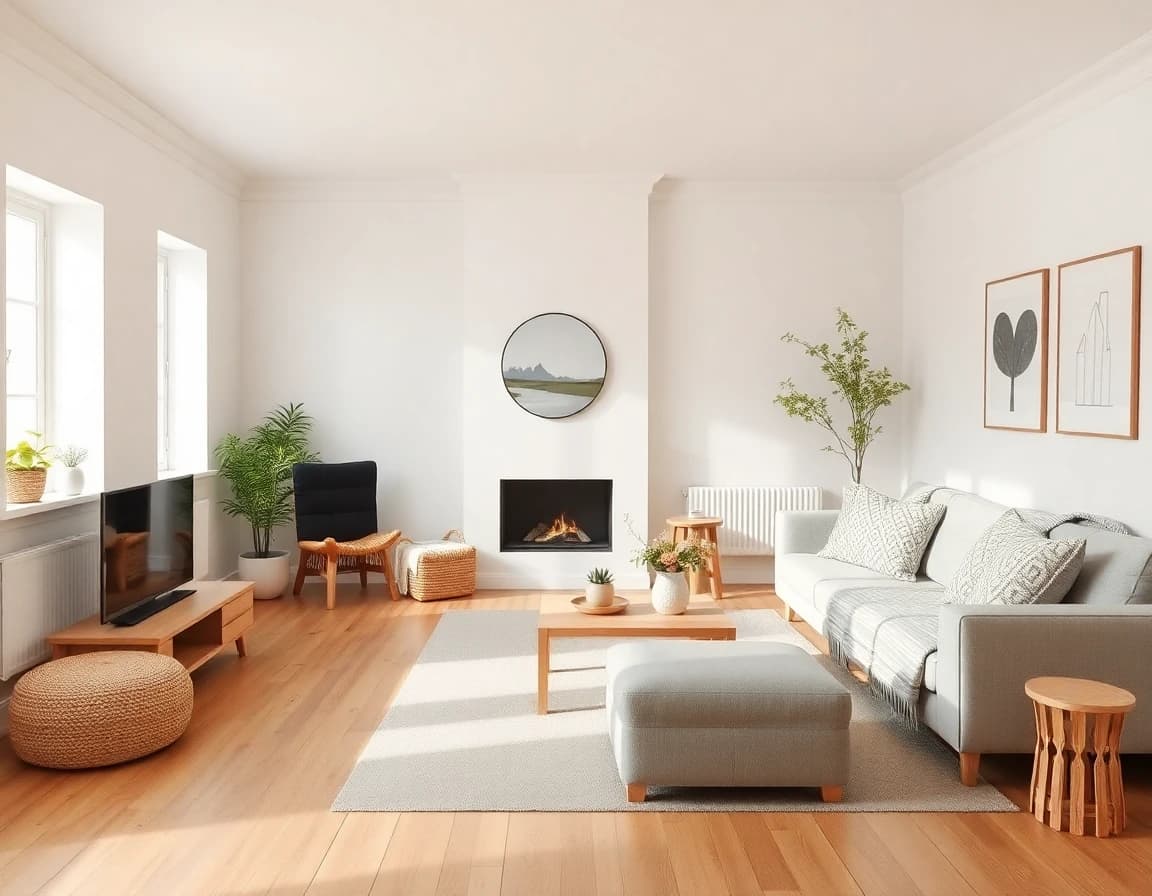 Scandinavian interior design style - example room transformation by DecorAI